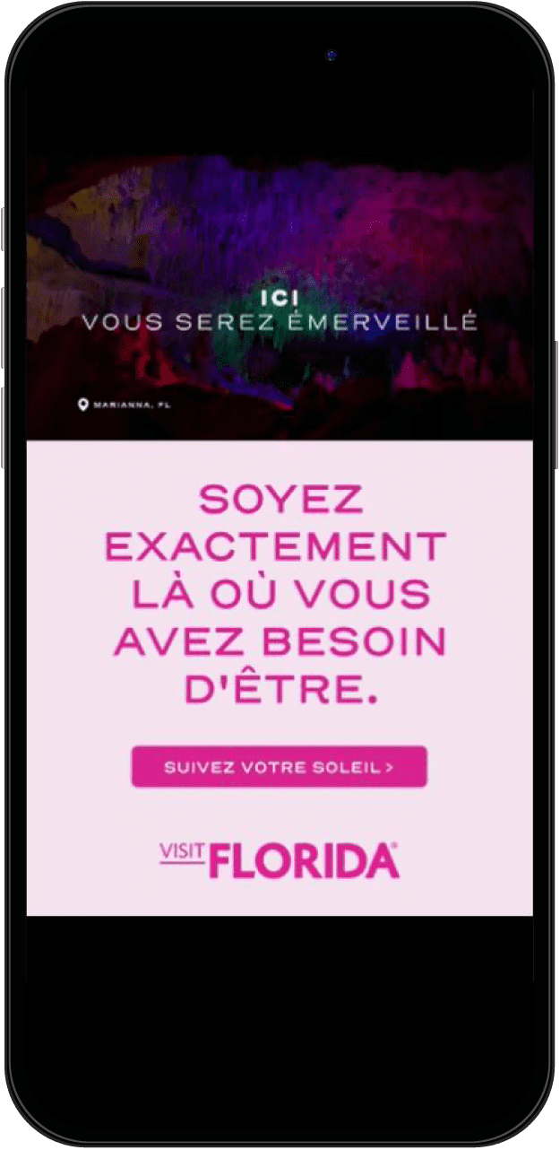 Phone with Visit Florida advertisement