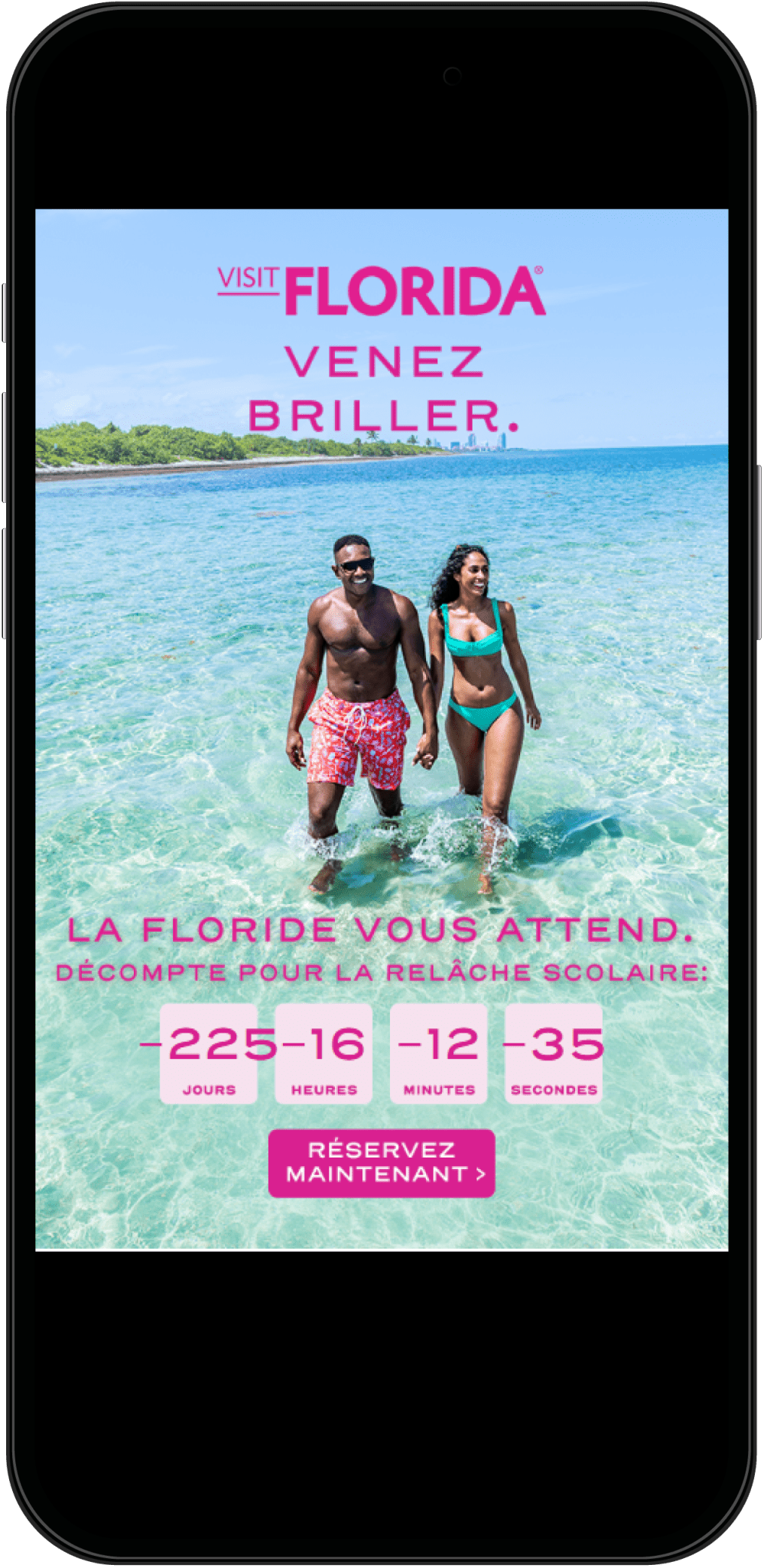 Phone with VISIT FLORIDA advertisement